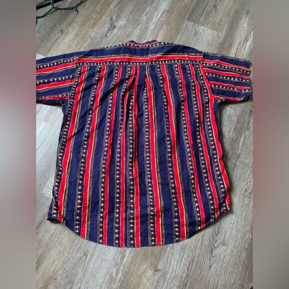 VTG Retro Duck Head Stars Stripes USA Western Funky Button Down Shirt Size XL - Picture 7 of 10